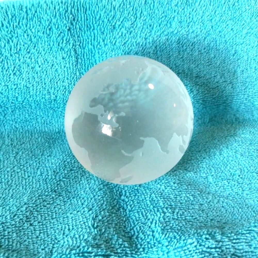 (1) 3" Diameter Crystal Art Glass Globe Paperweight